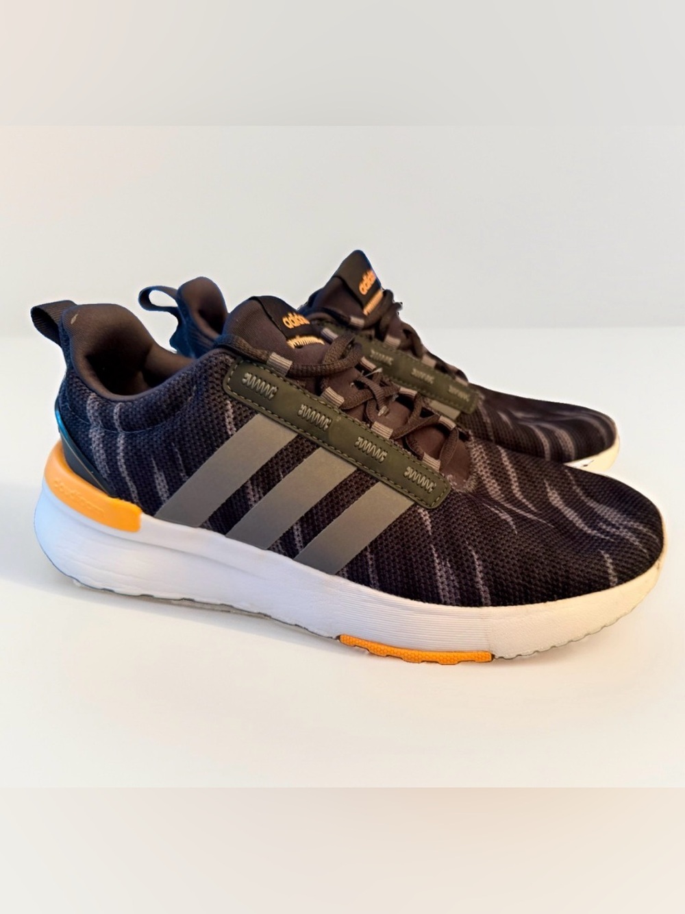 Adidas Racer TR21 Men’s 7 Carbon Black Gray Camo Running Shoes Camouflage